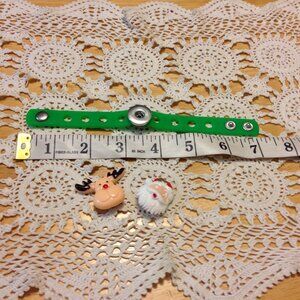 Christmas Snap Bracelet with two charms